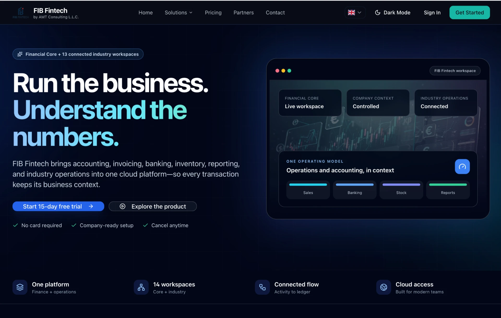 Connected financial operations workspace inside a business software platform
